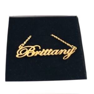 14K Gold Plated Name Necklace - Brittany